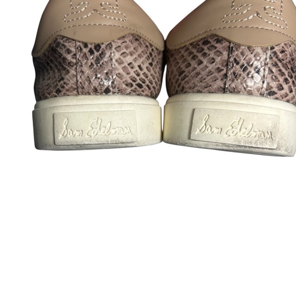 Sam Edelman Ethyl Faux Leather Snakeskin Print Pink Sneakers Sz 9.5 - Picture 8 of 10